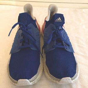 Men's Adidas UltraBoost 19 Running Shoe Blue/White/Red